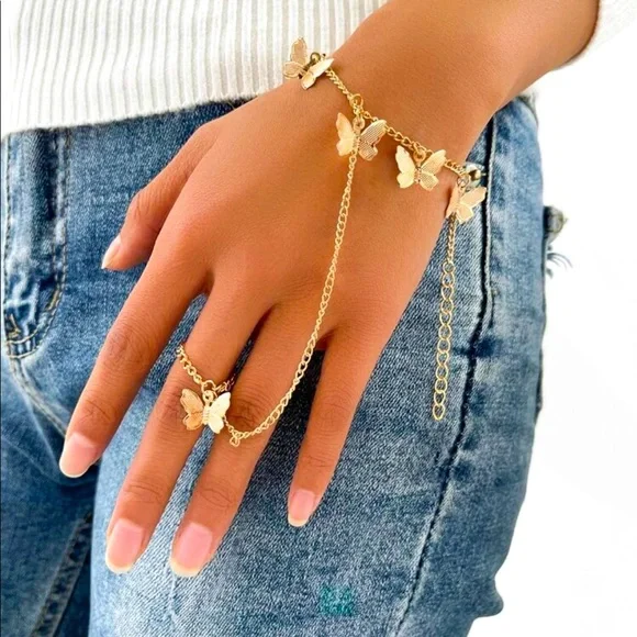 Gold Butterfly Bracelet - Picture 1 of 5